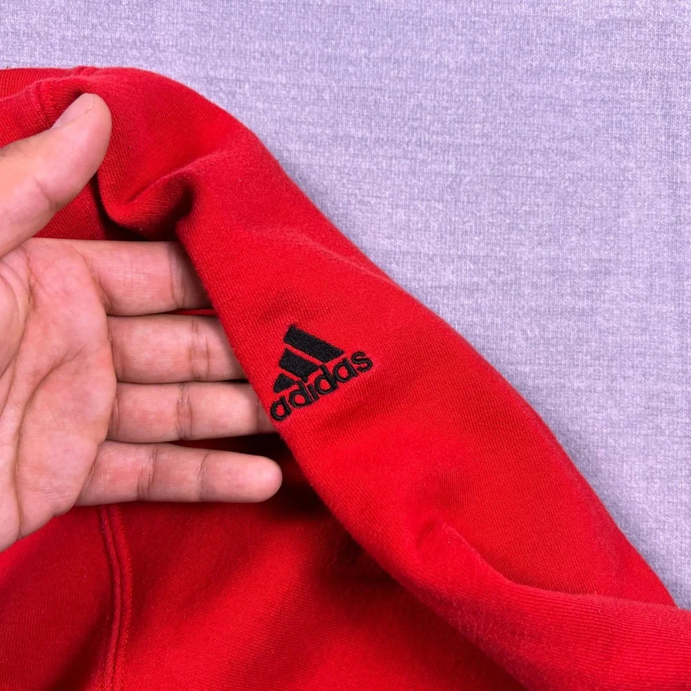 Adidas Chicago Bulls‎ Embroidered Logo Fleece Hoodie Mens 2XL Red Cotton Blend